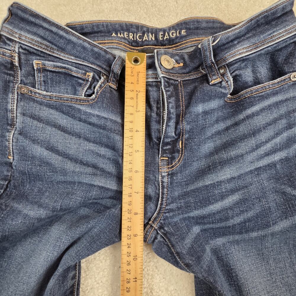 American Eagle AEO Kick Boot Jeans Womens 8 Medium Wash Mid Rise Stretch Denim - Picture 4 of 11